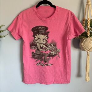 Hot Pink Betty Boop Biker Tee